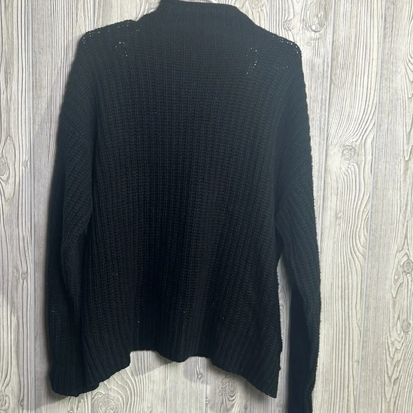 madewell chunky knit black sweater button detail size Large - Picture 5 of 5